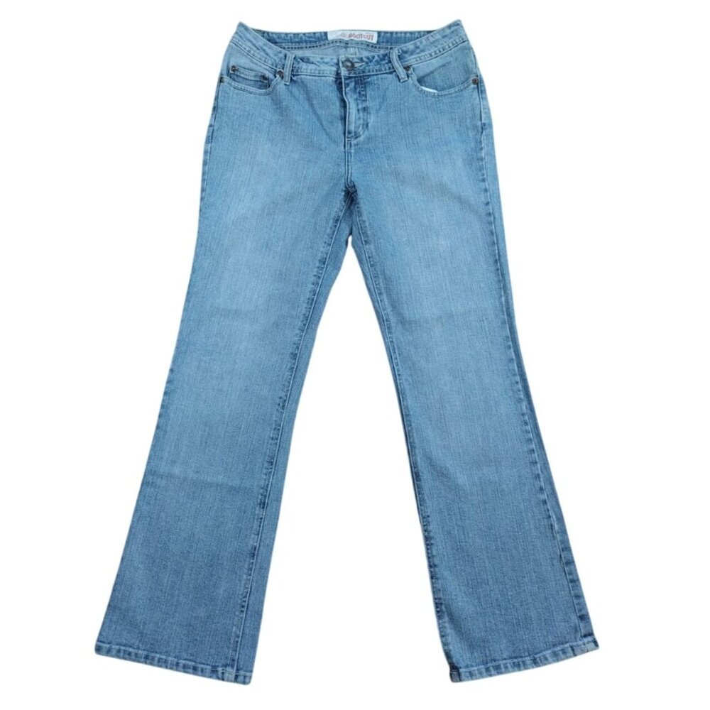 Womens Bootcut Stretch Jeans Light Wash Size 10 Petite Cotton Blend, Vintage.